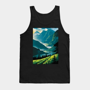 Green Fields in a Forest Valley Tank Top